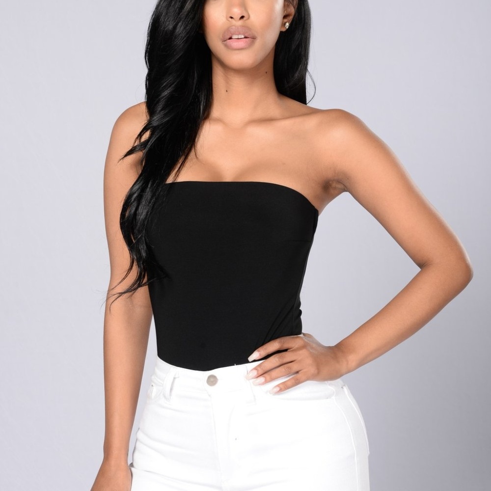 Black Tube Strapless Bodysuit